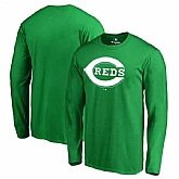 Men's Cincinnati Reds Fanatics Branded Kelly Green St. Patrick's Day White Logo Long Sleeve T-Shirt,baseball caps,new era cap wholesale,wholesale hats